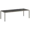 vidaXL Garden Table Grey 250x100x75 cm Tempered Glass and Poly Rattan