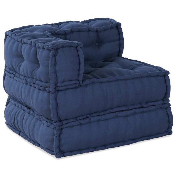 vidaXL Modular Sofa 3 pcs Indigo Fabric