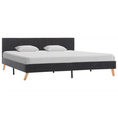 vidaXL Bed Frame Grey Fabric 183x203 cm King Size