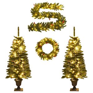 vidaXL Christmas Tree Set | Green | PVC | Medium | Christmas Tree Set