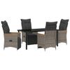 vidaXL Garden Dining Set 5 pcs Grey Poly Rattan
