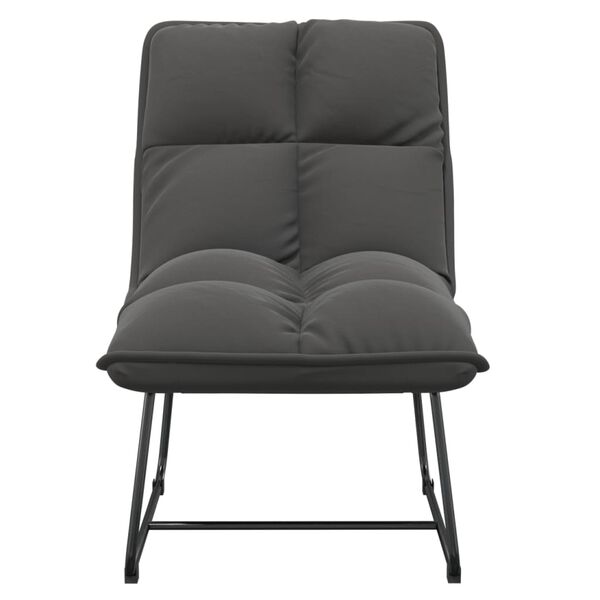vidaXL Leisure Chair with Metal Frame Dark Grey Velvet