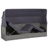 vidaXL Garden Bed with Canopy Grey 205x62 cm Poly Rattan