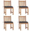 vidaXL Garden Chairs 4 pcs with Cushions Solid Teak Wood