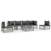 vidaXL 7 Piece Garden Lounge Set with Cushions Anthracite Poly Rattan