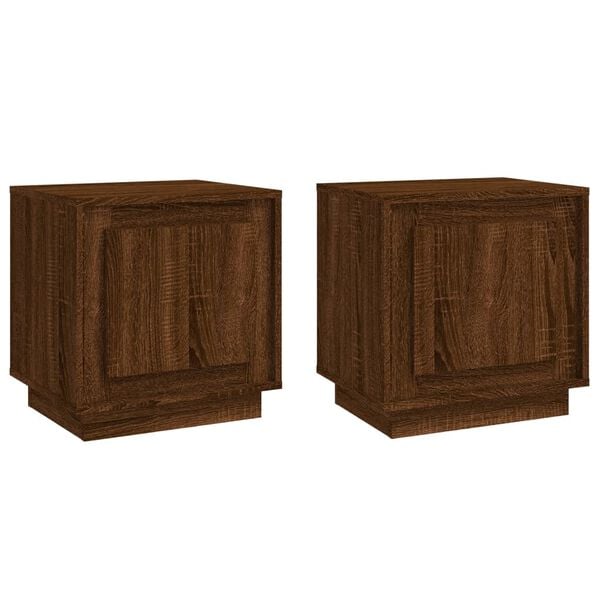 vidaXL Bedside Cabinets 2 pcs Brown Oak 44x35x45 cm Engineered Wood