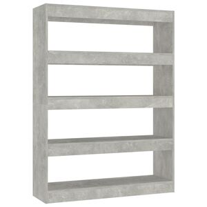 vidaXL Book Cabinet | Concrete grey | Engineered wood | 100x30x135 cm