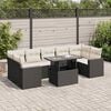 vidaXL 8 Piece Garden Sofa Set with Cushions Black Poly Rattan