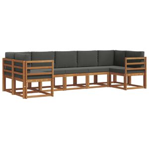 vidaXL Outdoor Sofa Set 7 pcs Natural and Anthracite