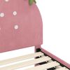 vidaXL Children's Bed Frame with Headboard Pink 90 x 190 cm Velvet