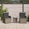 vidaXL Reclining Garden Chairs 2 pcs with Cushions Grey Poly Rattan