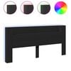 vidaXL Headboard Cabinet with LED Black 220x16,5x103,5 cm