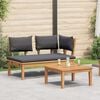 vidaXL Garden Bench 2 pcs Grey and Brown Solid Teak wood