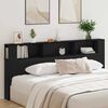 vidaXL Headboard Cabinet with Shelf Black Oak 220 x 18.5 x 102.5 cm