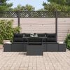 vidaXL Garden Sofa Set 5 pcs Black Poly Rattan & Powder-Coated Steel