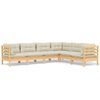 vidaXL 6 Piece Garden Lounge Set with Cream Cushions Solid Pinewood