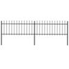 vidaXL Garden Fence with Spear Top Steel 337x80 cm Black