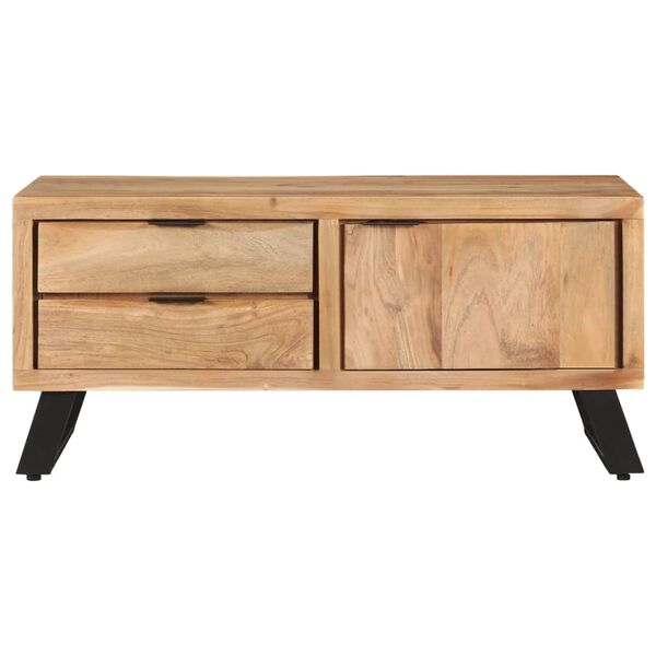 vidaXL Coffee Table 90x50x40 cm Solid Acacia Wood with Live Edges