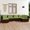 vidaXL 6 Piece Garden Lounge Set with Cushions Poly Rattan Brown