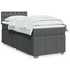 vidaXL Box Spring Bed with Mattress Dark Grey King Single Fabric