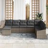 vidaXL Garden Sofa Set with Cushion 8 pcs Grey Poly Rattan