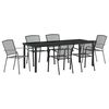 vidaXL Garden Dining Set 7 pcs Anthracite Powder-Coated Steel