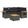 vidaXL Patio Sofa Set 5-Seaters Black