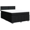 vidaXL Box Spring Bed with Mattress Black Queen Fabric