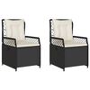 vidaXL Reclining Garden Chairs 2 pcs Black Poly Rattan