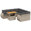 vidaXL 9 Piece Garden Sofa Set with Cushions Grey Poly Rattan