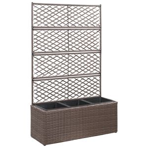 vidaXL Raised Bed | Brown | Poly rattan, plastic | 83x30x130cm | Planters