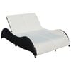 vidaXL Double Sun Lounger with Cushion Poly Rattan Black