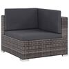 vidaXL 7 Piece Garden Lounge Set with Cushions Poly Rattan Grey