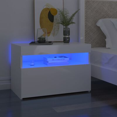 vidaXL TV Cabinets with LED Lights 2 pcs High Gloss White 60x35x40 cm