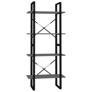 vidaXL 4-Tier Book Cabinet Grey 60x30x140 cm Engineered Wood