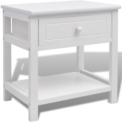 vidaXL Bedside Cabinet Wood White