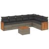 vidaXL 8 Piece Garden Sofa Set with Cushions Grey Poly Rattan