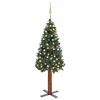 vidaXL Slim Pre-lit Christmas Tree with Ball Set Green 150 cm