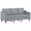 vidaXL 3-Seater Sofa with Throw Pillows Light Grey 180 cm Fabric