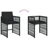 vidaXL 7 Piece Garden Dining Set with Cushions Black Poly Rattan