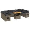 vidaXL 11 Piece Garden Sofa Set with Cushions Grey Poly Rattan