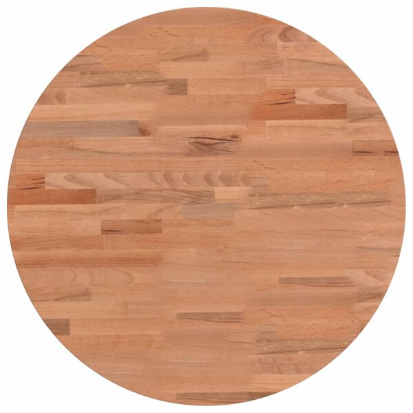 vidaXL Table Top &Oslash;50x2.5 cm Round Solid Wood Beech