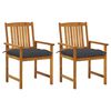 vidaXL Garden Chairs with Cushions 2 pcs Solid Acacia Wood