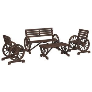 vidaXL 4 Piece Garden Lounge Set Solid Wood Fir