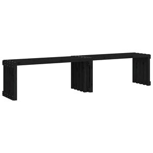 vidaXL Garden Bench Extendable Black 212,5x40,5x45 cm Solid Wood Pine