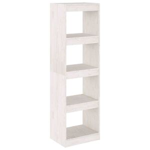 vidaXL Book Cabinet Room Divider | White | Solid pinewood | Medium