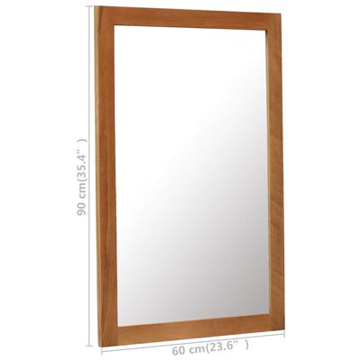 vidaXL Mirror 60x90 cm Solid Oak Wood