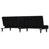 vidaXL Sofa Bed with Cup Holders Black Fabric