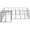 vidaXL Dog Kennel Black 8.47 m&sup2; Steel