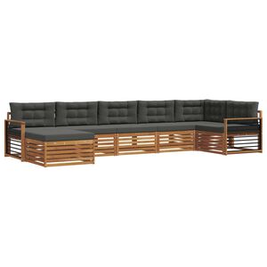 vidaXL Outdoor Sofa Set 7 pcs Natural and Anthracite